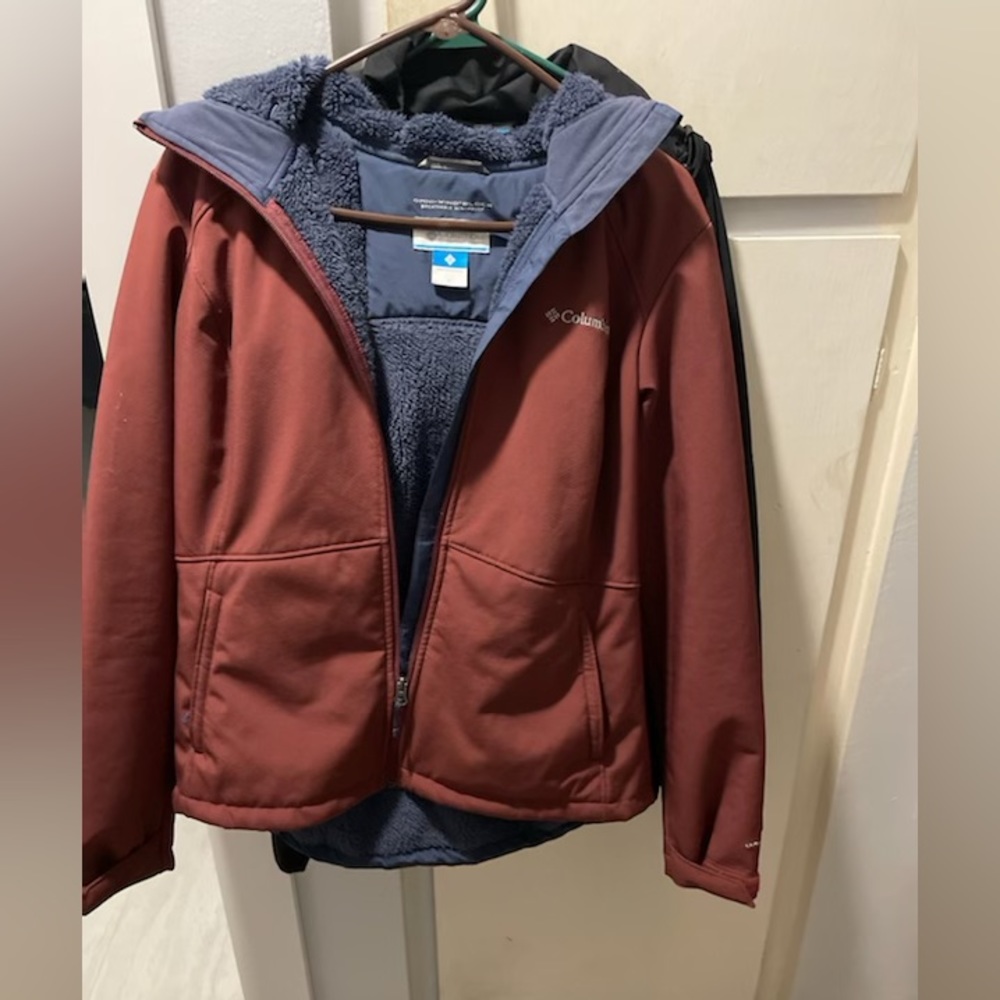 Burnt Red and blue lined Colombia Jacket